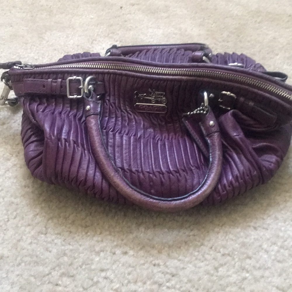 Plum Ridged Authentic Coach Bag
